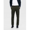 SELECTED Ανδρικό Παντελόνι Chino Brushed Slim Fit Mid Rise 16090139-Forest Night (Χακί)