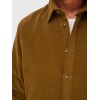 SELECTED Ανδρικό Πουκάμισο Κοτλέ Reg Fit Cord Shirt 16090182-Butternut (Καφέ)