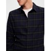 SELECTED Ανδρικό Πουκάμισο Καρό Mixed Flannel Shirt 16091358-Dark Navy Squares (Μπλε)