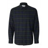 SELECTED Ανδρικό Πουκάμισο Καρό Mixed Flannel Shirt 16091358-Dark Navy Squares (Μπλε)