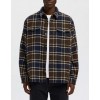 SELECTED Ανδρικό Βαμβακερό Καρό Πουκάμισο Overshirt Relaxed Fit Wool Blend 16086503-Dark Brown Mela/Multicolor(Καφέ/Μπλε)