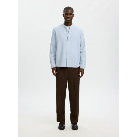 SELECTED Ανδρικό Λινό Πουκάμισο SLHREGCLAY LINENBLEND 16100086-Dusty Blue(Σιέλ)