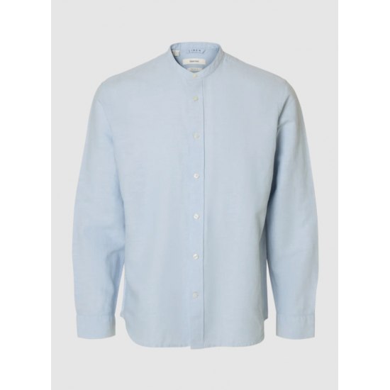 SELECTED Ανδρικό Λινό Πουκάμισο SLHREGCLAY LINENBLEND 16100086-Dusty Blue(Σιέλ)