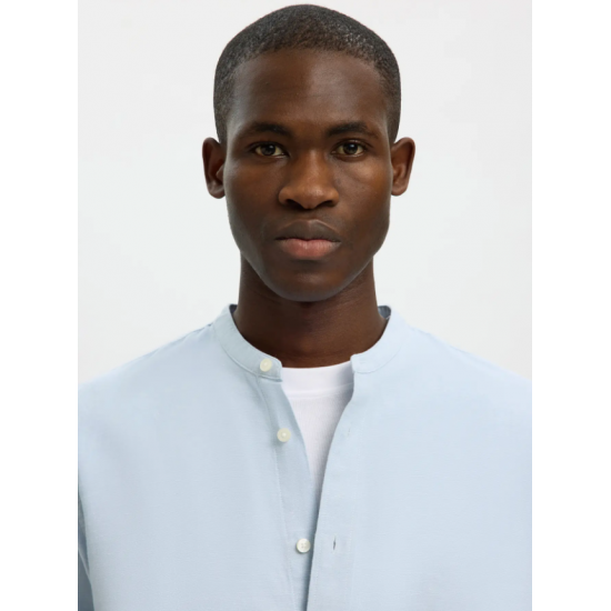 SELECTED Ανδρικό Λινό Πουκάμισο SLHREGCLAY LINENBLEND 16100086-Dusty Blue(Σιέλ)