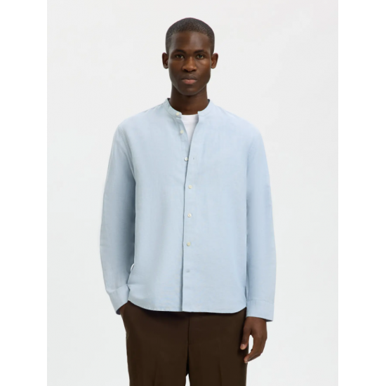 SELECTED Ανδρικό Λινό Πουκάμισο SLHREGCLAY LINENBLEND 16100086-Dusty Blue(Σιέλ)