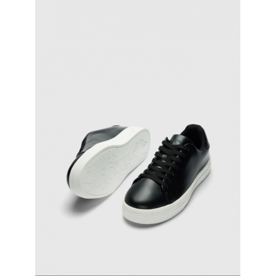 SELECTED Ανδρικά Δερμάτινα Παππούτσια DAVID CHUNKY LEATHER SNEAKER - 16101188-Black(Μαύρο)