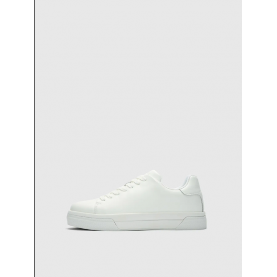 SELECTED Ανδρικά Δερμάτινα Παππούτσια DAVID CHUNKY LEATHER SNEAKER - 16101188-White(Λευκό)