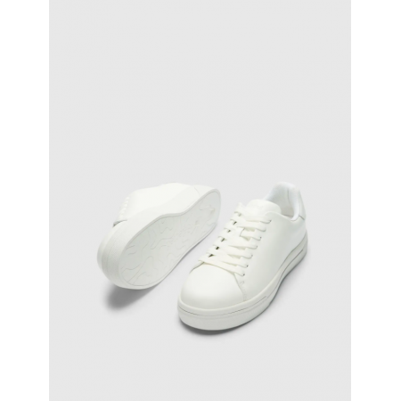 SELECTED Ανδρικά Δερμάτινα Παππούτσια DAVID CHUNKY LEATHER SNEAKER - 16101188-White(Λευκό)