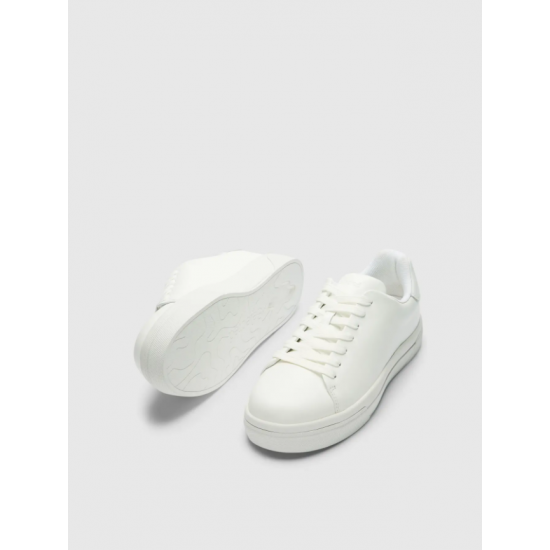 SELECTED Ανδρικά Δερμάτινα Παππούτσια DAVID CHUNKY LEATHER SNEAKER - 16101188-White(Λευκό)