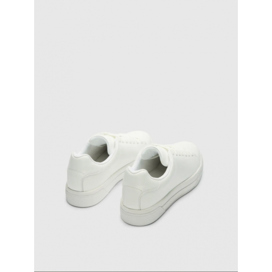 SELECTED Ανδρικά Δερμάτινα Παππούτσια DAVID CHUNKY LEATHER SNEAKER - 16101188-White(Λευκό)