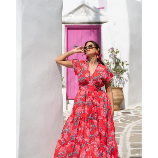 SO BOHEMIAN - Evelyn Dress SB078R Red (Κόκκινο)