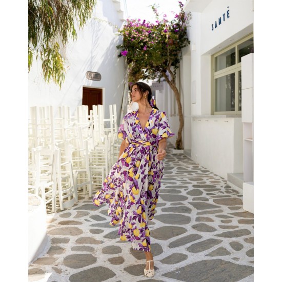 SO BOHEMIAN - Rita Dress SB037YP Yellow Purple (Κίτρινο-Μωβ)