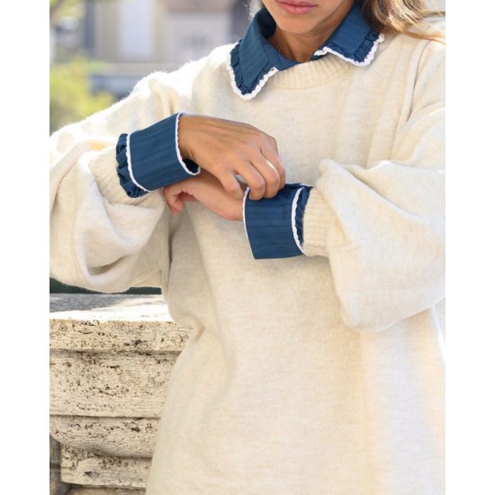 SO BOHEMIAN - Oscar Sweater Ivory SBKN009I (Εκρού)