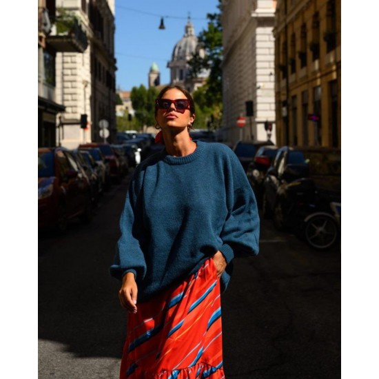 SO BOHEMIAN - Oscar Sweater Petrol SBKN009P (Πετρόλ)