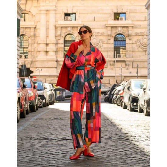 SO BOHEMIAN - Loretta Trousers Pixel Squares SB028PS