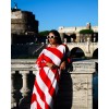 SO BOHEMIAN - Milena Dress Red & White SBKN016RW (Λευκό-Κ΄όκκινο)