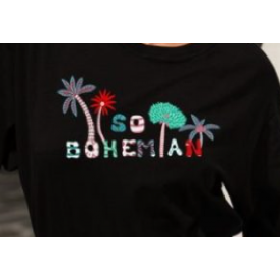 SO BOHEMIAN - Alex t-shirt SB044B Bohemian Black (Μαύρο)