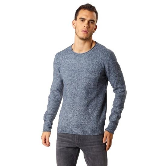 Solid Ανδρική Μπλούζα Πλεκτή - Knit Finch O-Neck (Grey-Blue)