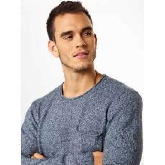 Solid Ανδρική Μπλούζα Πλεκτή - Knit Finch O-Neck (Grey-Blue)