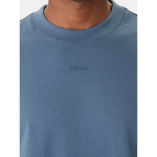 HUGO Ανδρικό Βαμβακερό T-Shirt Dapolino Relaxed Fit 50488330 496 (Open Blue)