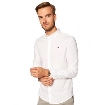 TOMMY JEANS Ανδρικό Πουκάμισο Slim Fit Oxford DM0DM09594-YBR (Λευκό)