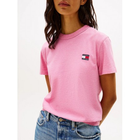 TOMMY JEANS Γυναικείο T-Shirt Badge Regular Fit Tee DW0DW20153-TVW (Φούξια)