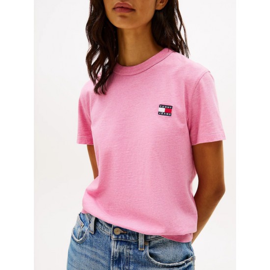 TOMMY JEANS Γυναικείο T-Shirt Badge Regular Fit Tee DW0DW20153-TVW (Φούξια)