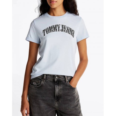 TOMMY JEANS Γυναικείο T-shirt Varsity Tee Regular Fit DW0DW20161-YBH (Ancient White)