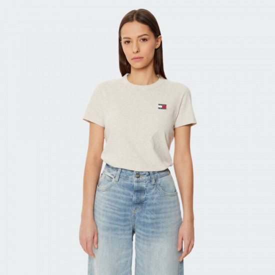 TOMMY JEANS Γυναικείο T-Shirt Badge Regular Fit Tee DW0DW20153-AE3 (Μπεζ)