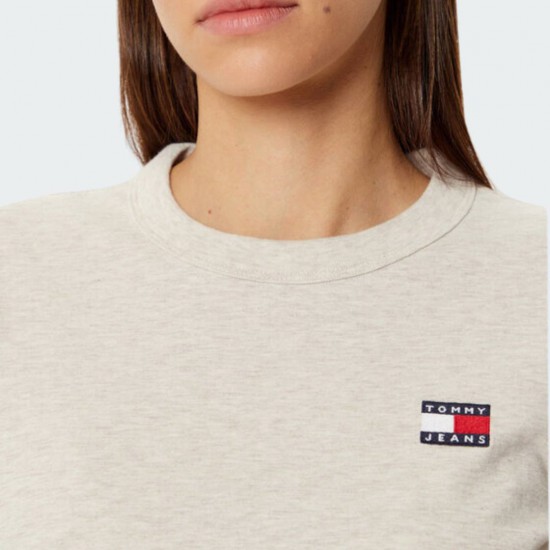TOMMY JEANS Γυναικείο T-Shirt Badge Regular Fit Tee DW0DW20153-AE3 (Μπεζ)