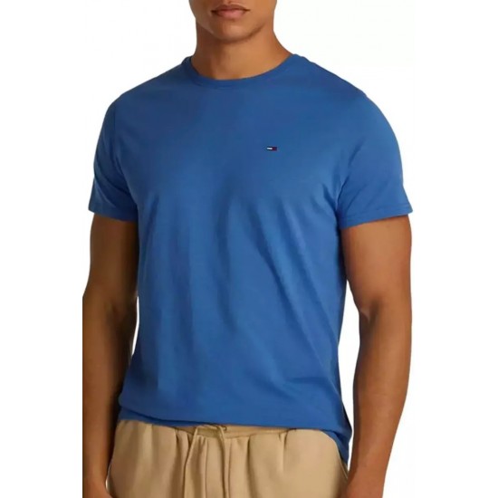 Tommy Jeans Original Jersey Ανδρικό T-Shirt Slim Fit DM0DM04411-C6E (Μπλε Ανοιχτό)