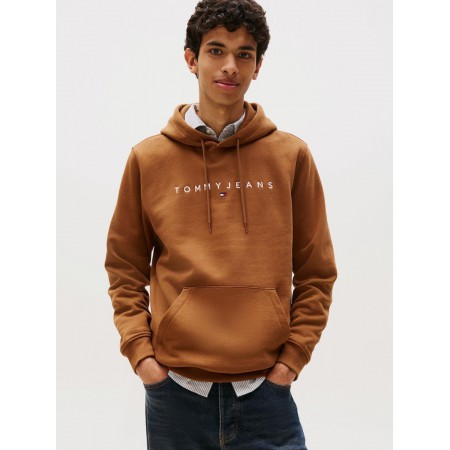Tommy Jeans Ανδρικό Φούτερ Linear Logo Hoodie Regular Fit DM0DM20746-GVP (Pecan Nut Multi)