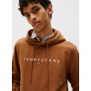 Tommy Jeans Ανδρικό Φούτερ Linear Logo Hoodie Regular Fit DM0DM20746-GVP (Pecan Nut Multi)