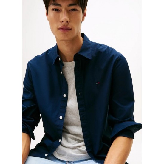 TOMMY JEANS Ανδρικό Βαμβακερό Πουκάμισο Ποπλίνα Perular Fit Poplin Shirt DM0DM22026-C1G (Μπλε)