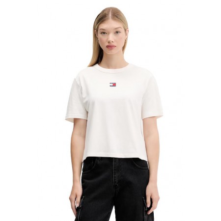 Tommy Jeans  Γυναικείο Βαμβακερό T-Shirt BADGE TEE DW0DW22202-YBL(Λευκό) 