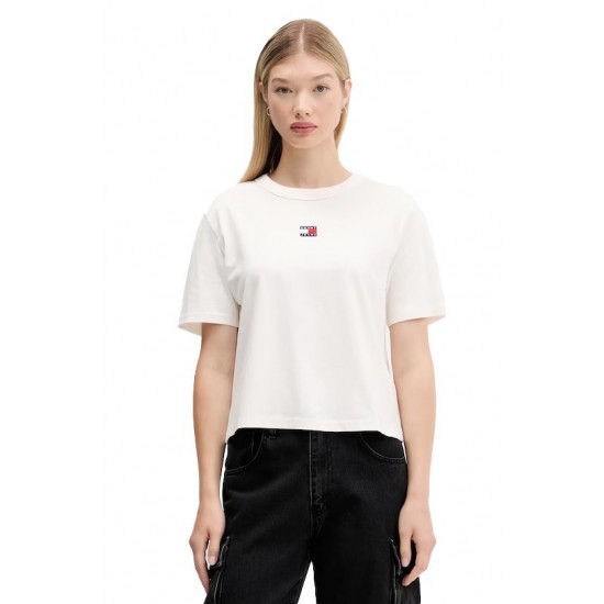 Tommy Jeans  Γυναικείο Βαμβακερό T-Shirt BADGE TEE DW0DW22202-YBL(Λευκό)