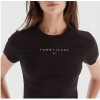Tommy Jeans Γυναικείο Βαμβακερό T-Shirt Linear Tee Regular Fit DW0DW21550-BDS Black(Μαύρο)