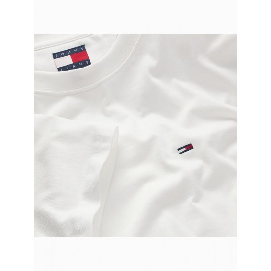 Tommy Jeans Ανδρικό Βαμβακερό T-Shirt FLAG TEE Regular Fit DM0DM22504-YBL(Λευκό)