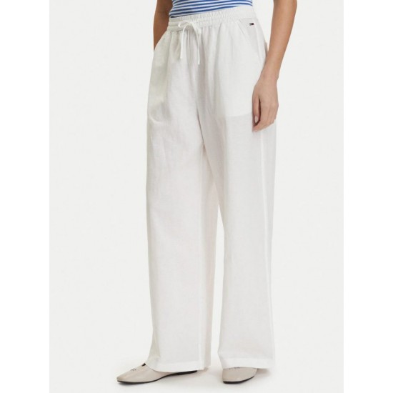 Tommy Jeans Γυναικείο Παντελόνι Λινό  TJW ESSENTIAL LINEN PANTS DW0DW22285-YBL(Λευκό)