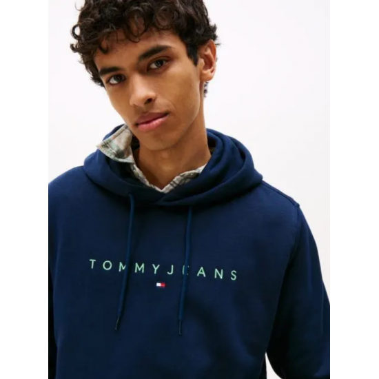Tommy Jeans Ανδρικό Φούτερ Linear Logo Hoodie Regular Fit DM0DM20746-0GY (Dark Night Navy)