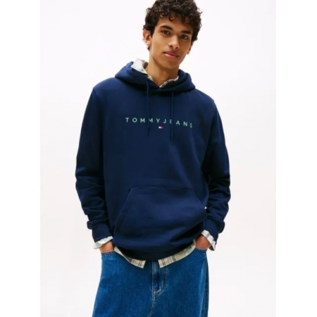 Tommy Jeans Ανδρικό Φούτερ Linear Logo Hoodie Regular Fit DM0DM20746-0GY (Dark Night Navy)