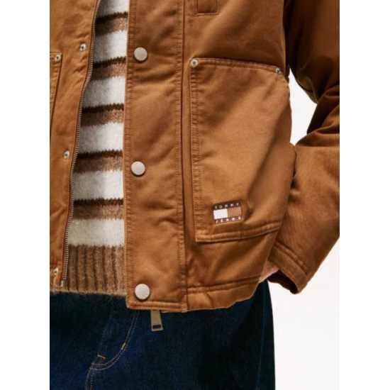 Tommy Jeans Ανδρικό Μπουφάν Twill Chore Jacket Regular Fit DM0DM22047-GVP Pecan Nut(Καφέ)