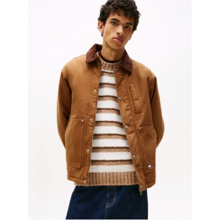 Tommy Jeans Ανδρικό Μπουφάν Twill Chore Jacket Regular Fit DM0DM22047-GVP Pecan Nut(Καφέ)