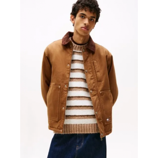 Tommy Jeans Ανδρικό Μπουφάν Twill Chore Jacket Regular Fit DM0DM22047-GVP Pecan Nut(Καφέ)