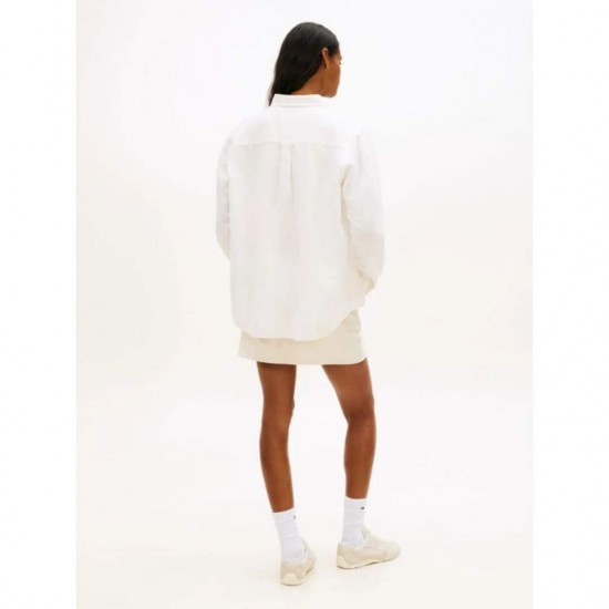 Tommy Jeans  Γυναικείο Λινό Πουκάμισο Relaxed Fit DW0DW22209-YBL(Λευκό)