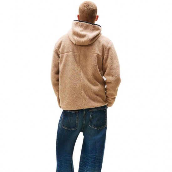 TOMMY JEANS Ανδρική Ζακέτα Μπουφάν Regular Fit Teddy Zip DM0DM19224-AFE (Μπεζ)