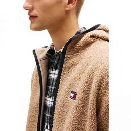 TOMMY JEANS Ανδρική Ζακέτα Μπουφάν Regular Fit Teddy Zip DM0DM19224-AFE (Μπεζ)