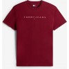 TOMMY JEANS Ανδρικό Βαμβακερό Regular Fit T-shirt Linear Logo Tee DM0DM20744-0KP (Μπορντό)