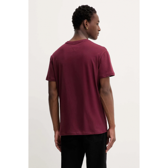 TOMMY JEANS Ανδρικό Βαμβακερό Regular Fit T-shirt Linear Logo Tee DM0DM20744-0KP (Μπορντό)