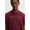 TOMMY JEANS Ανδρικό Βαμβακερό Regular Fit T-shirt Linear Logo Tee DM0DM20744-0KP (Μπορντό)